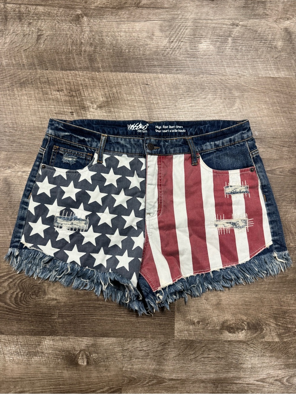 Mossimo USA Flag Jean Shorts Size 14/32